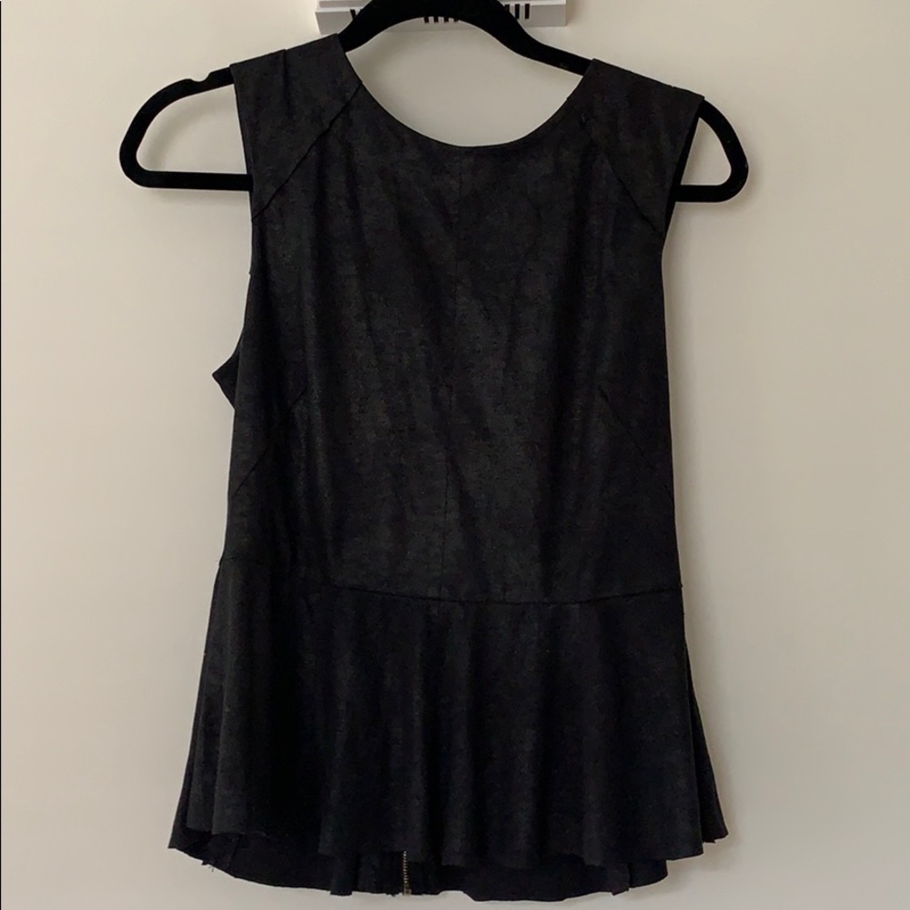 Black suede peplum top